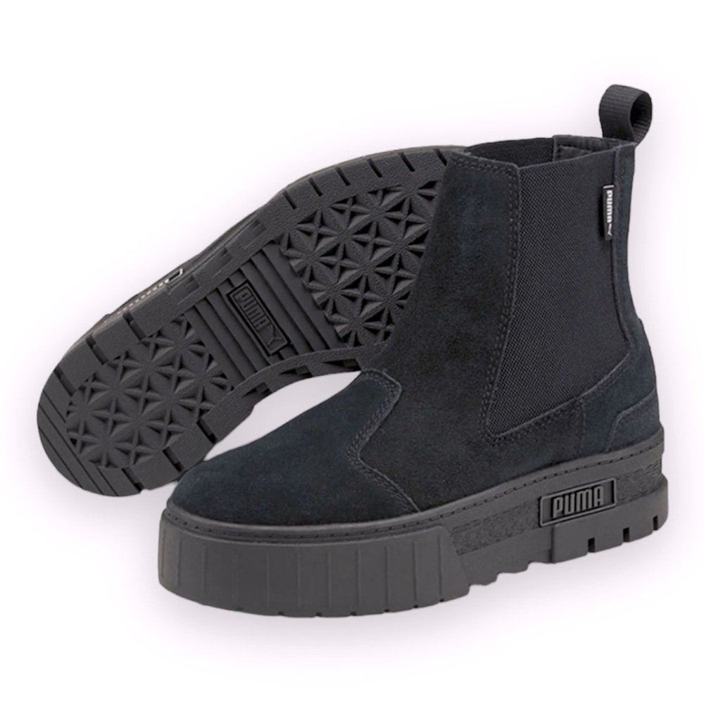 PUMA Mayze Chunky Lug Sole Chelsea Suede Boots